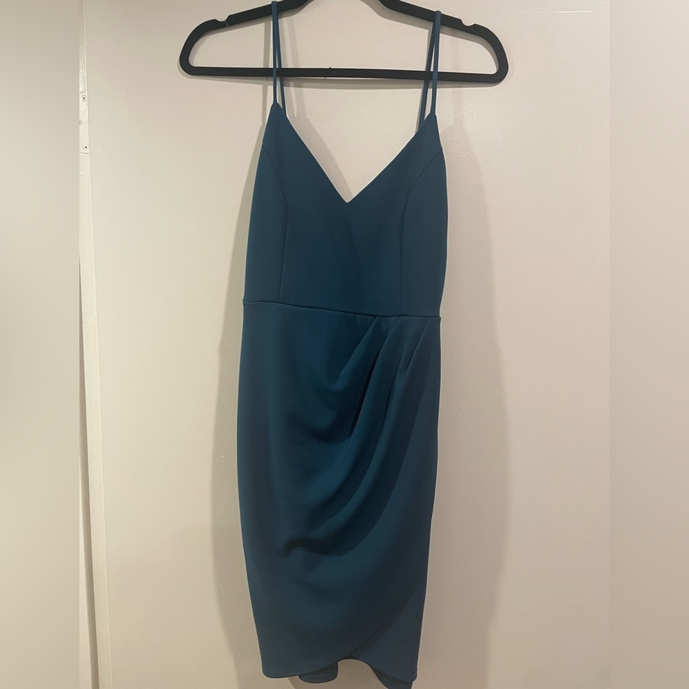 Forever Your Girl Teal Blue Bodycon Dress